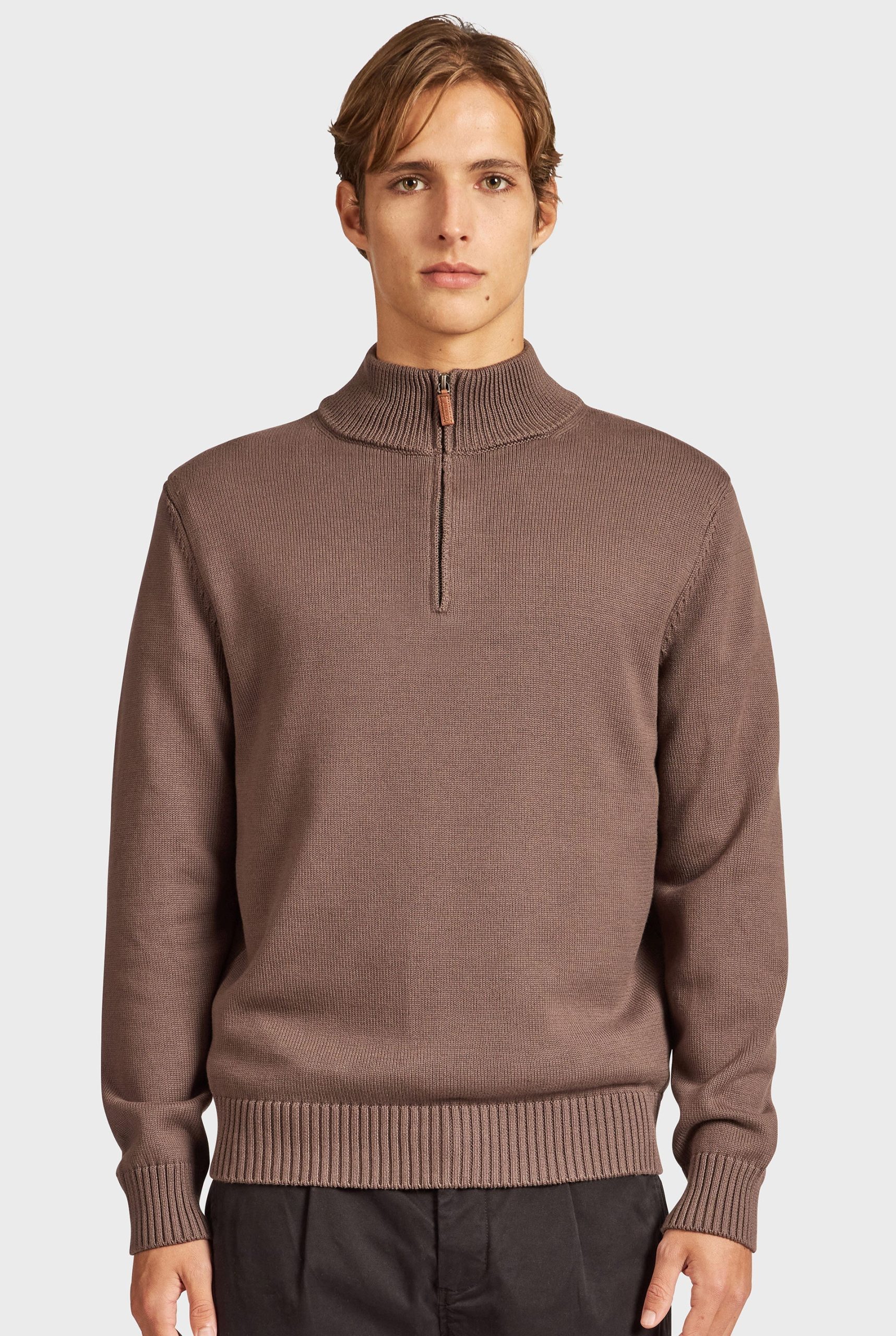 CLYDEQUARTERZIPKNIT-COFFEEBEANMARLE-B_25b65031-1644-4c36-b963-549699771aa8.jpg Clyde 1/4 Zip Knit - Image 1