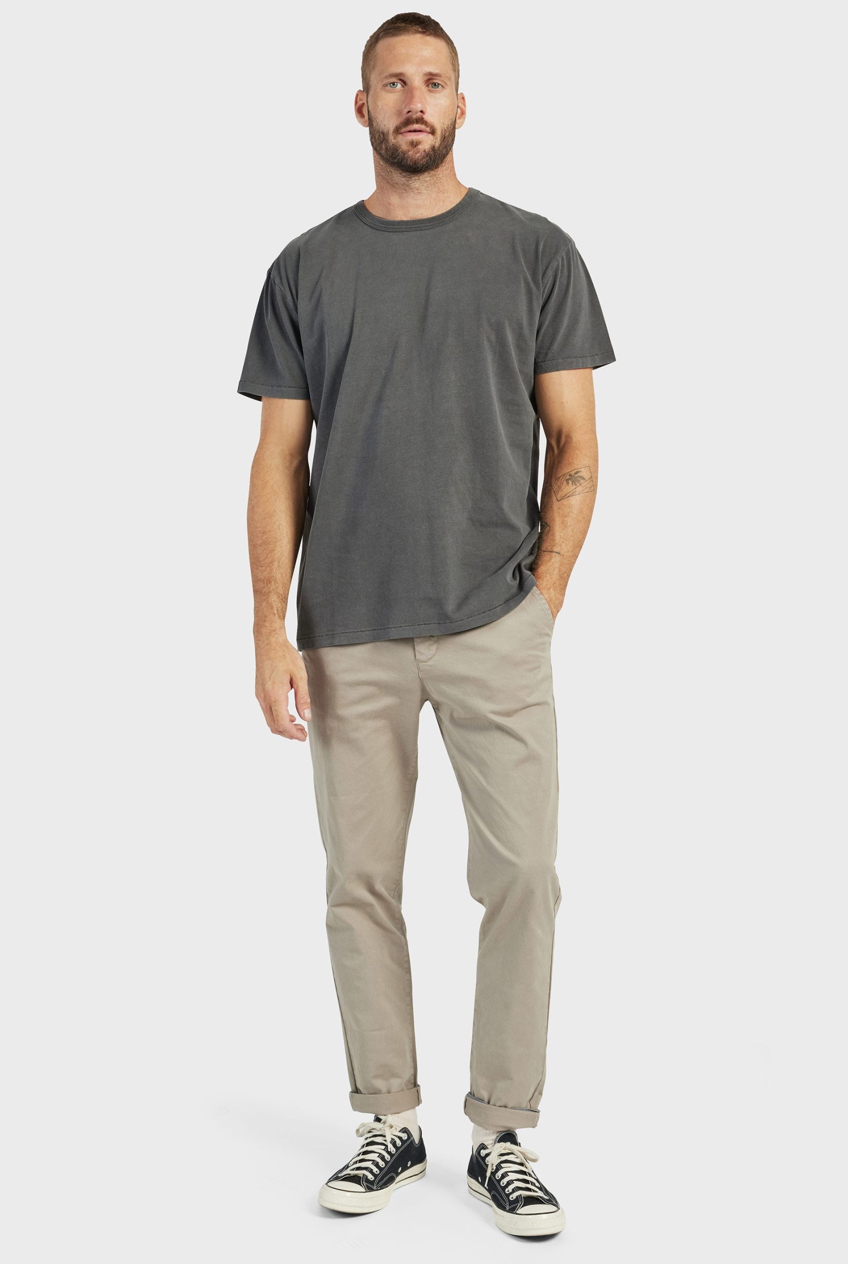 COOPERSLIMCHINO-DUSTYOLIVE-A.jpg Cooper Slim Chino - Image 1