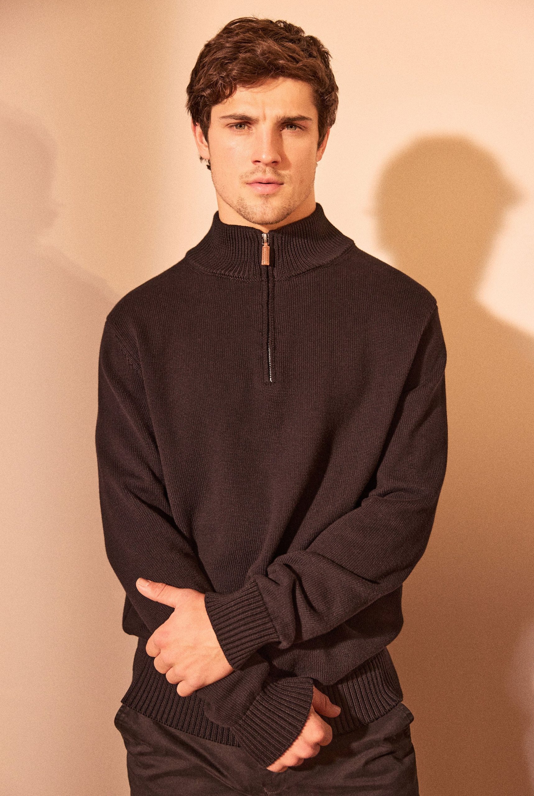 ClydeQuarterZipKnit-Black.jpg Clyde 1/4 Zip Knit - Image 1