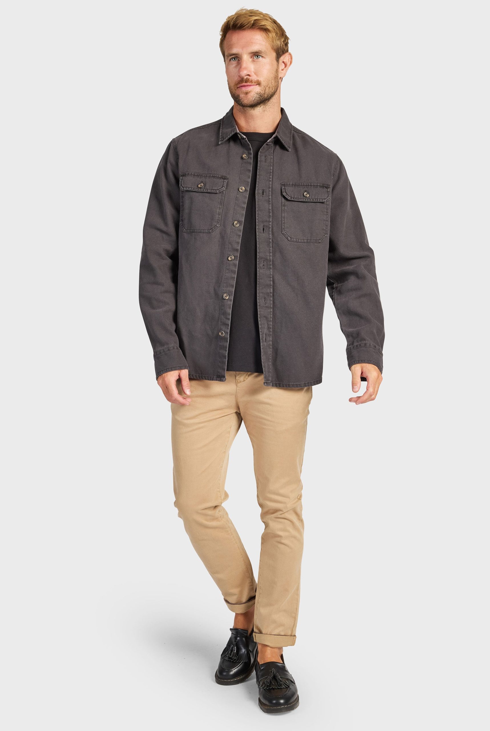 HENRYHEAVYOVERSHIRT-IRONGREY-A.jpg Henry Overshirt - Image 1