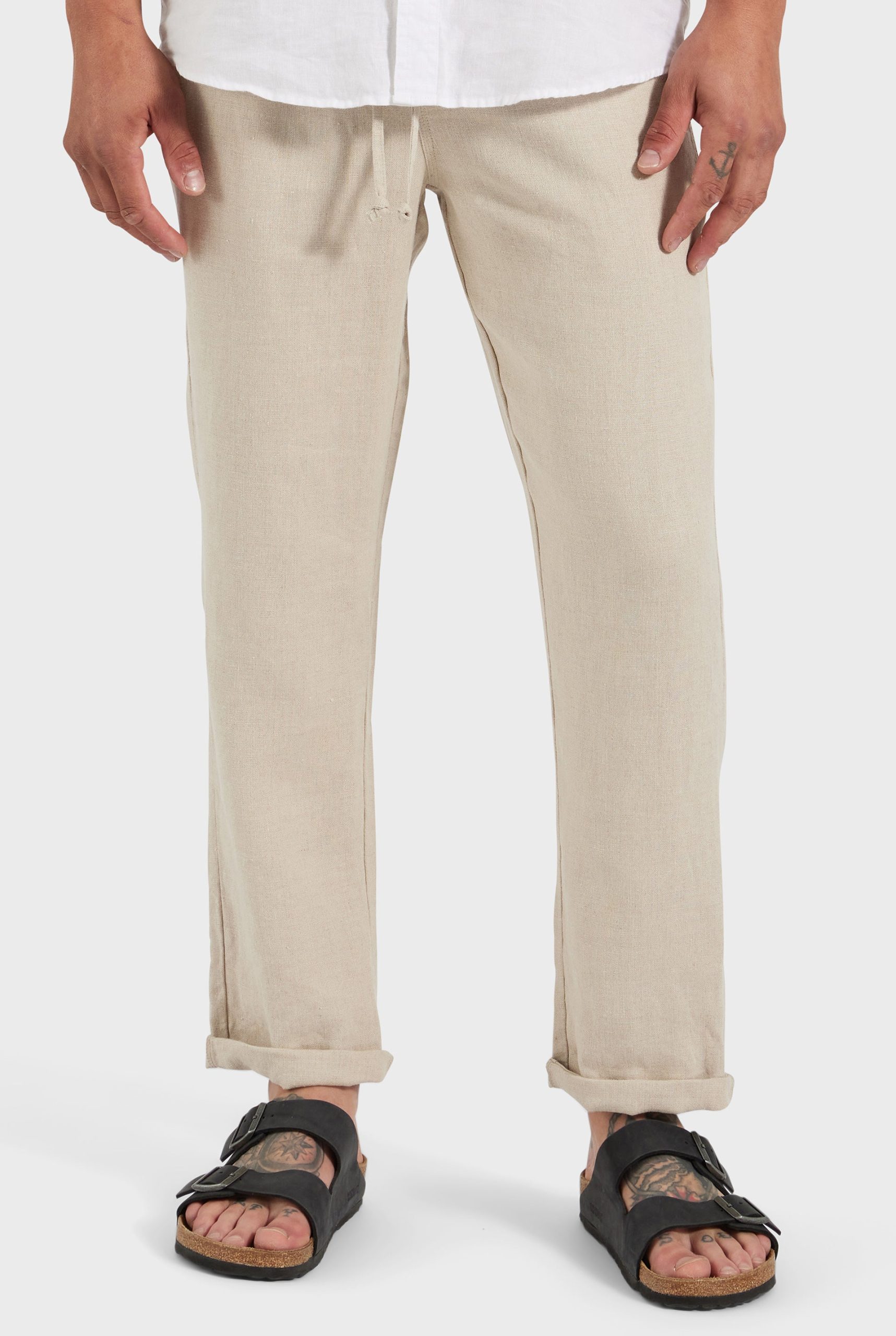 RIVIERALINENPANT-OATMEAL-B_348907c1-691f-4fef-a64c-efd0cca56875.jpg Riviera Linen Pant - Image 1